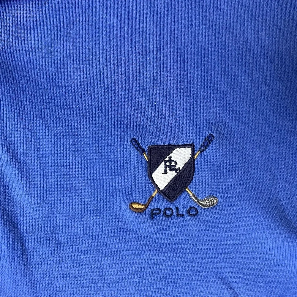 Polo Ralph Lauren Mens Blue Golf Crest Plaid Placket Polo Shirt Small
